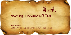 Moring Annunciáta névjegykártya
